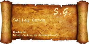 Sallay Gerda névjegykártya